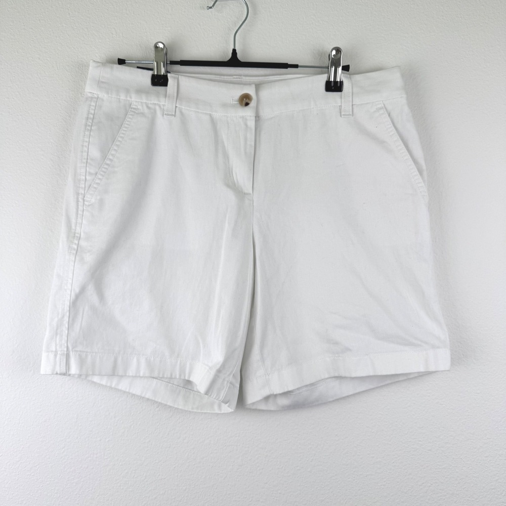 J.Crew 7" Chino Shorts Womens Size 6 White New Classic Preppy Coastal Minimalist